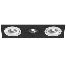 Точечный светильник с арматурой чёрного цвета, металлическими плафонами Lightstar i537600706
