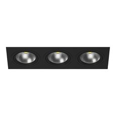Точечный светильник с арматурой чёрного цвета, металлическими плафонами Lightstar i837070707