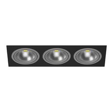 Точечный светильник с арматурой чёрного цвета, металлическими плафонами Lightstar i837090909