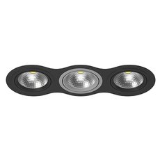 Точечный светильник с арматурой чёрного цвета, металлическими плафонами Lightstar i937070907