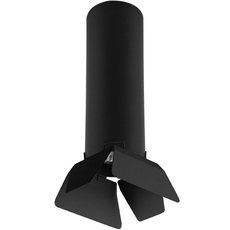 Точечный светильник с арматурой чёрного цвета, плафонами чёрного цвета Lightstar R497437