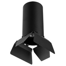 Точечный светильник с арматурой чёрного цвета, плафонами чёрного цвета Lightstar R6487487