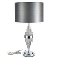 Настольная лампа с арматурой хрома цвета, текстильными плафонами ST LUCE SL1002.104.01