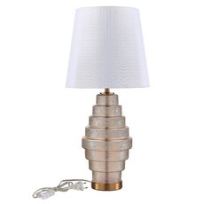 Настольная лампа с текстильными плафонами белого цвета ST LUCE SL1001.204.01