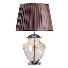 Настольная лампа с арматурой хрома цвета, текстильными плафонами Arte Lamp A8531LT-1CC