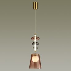 Светильник с арматурой бронзы цвета, стеклянными плафонами Odeon Light 5411/18LA