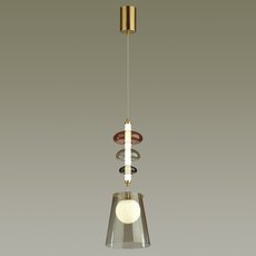 Светильник с арматурой бронзы цвета, стеклянными плафонами Odeon Light 5411/18LB