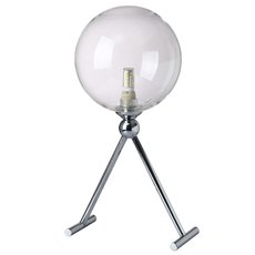 Настольная лампа с арматурой хрома цвета, стеклянными плафонами Crystal lux FABRICIO LG1 CHROME/TRANSPARENTE