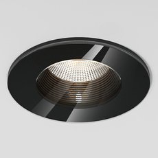 Точечный светильник с арматурой чёрного цвета, стеклянными плафонами Elektrostandard 25096/LED 7W 3000 черный