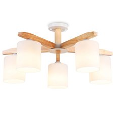 Люстра с стеклянными плафонами белого цвета Ambrella Light TR83113/5 WH/LW