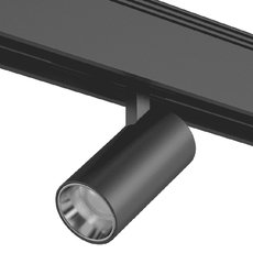 Шинная система с металлическими плафонами чёрного цвета DesignLed SY-DIM-601201-BL-10-36-NW
