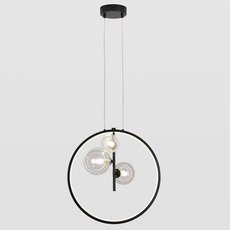Светильник с арматурой чёрного цвета, стеклянными плафонами Lussole LSP-7089