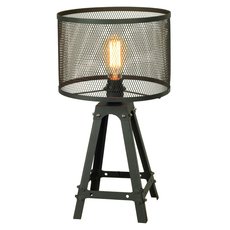 Настольная лампа с арматурой чёрного цвета, металлическими плафонами Lussole GRLSP-9886