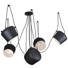 Светильник с арматурой чёрного цвета, металлическими плафонами Lussole LSP-9919
