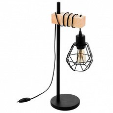 Настольная лампа с арматурой чёрного цвета, плафонами чёрного цвета Eglo 43136