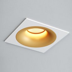 Встраиваемый точечный светильник Quest Light SINGLE LD gold + Frame 01 white